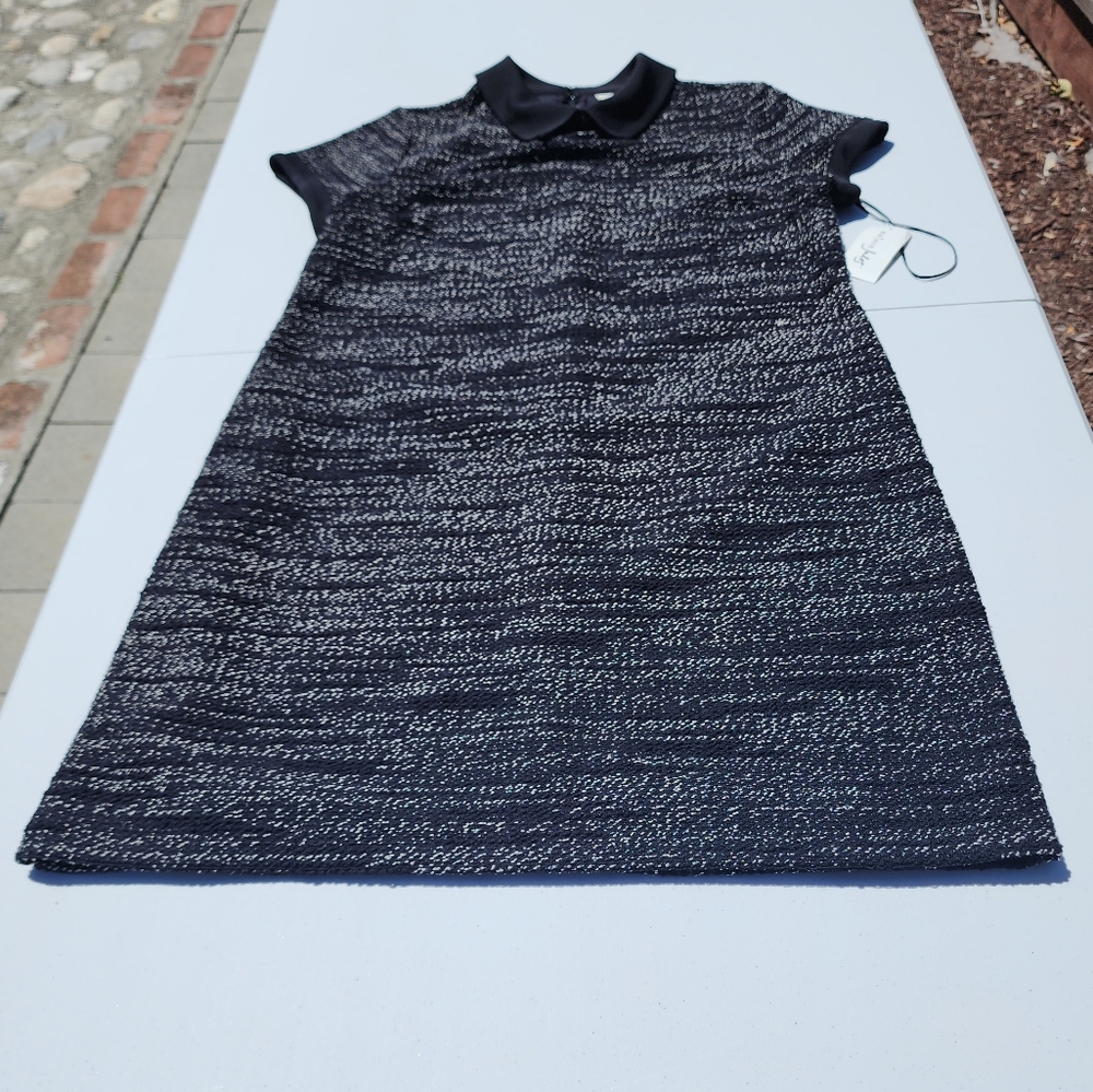 Maison Jules L black and white collared shift dress. New with tags